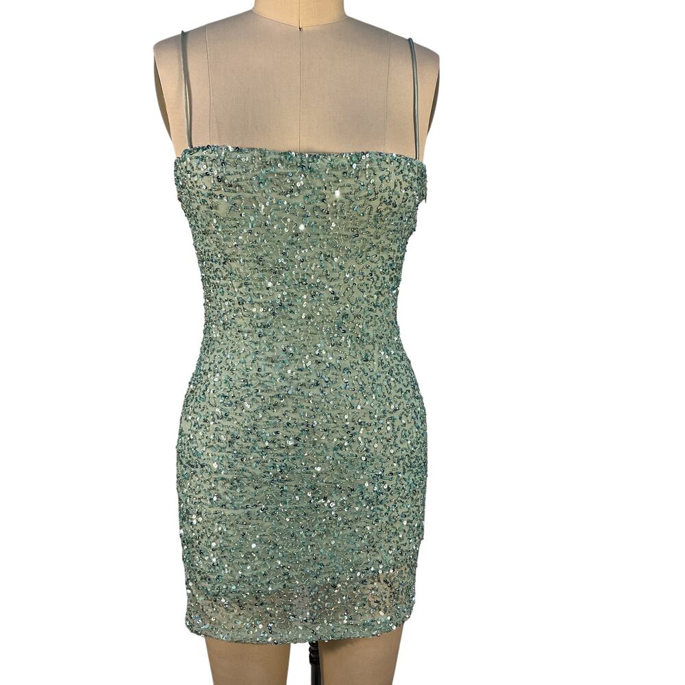 Retrofete Sequin Green Dionne Dress Size S - Picture 2 of 6